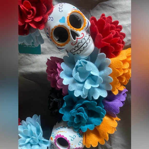 Sugar Skull Day Of The Dead Festive Halloween Decor Lot - Picture 3 of 16
